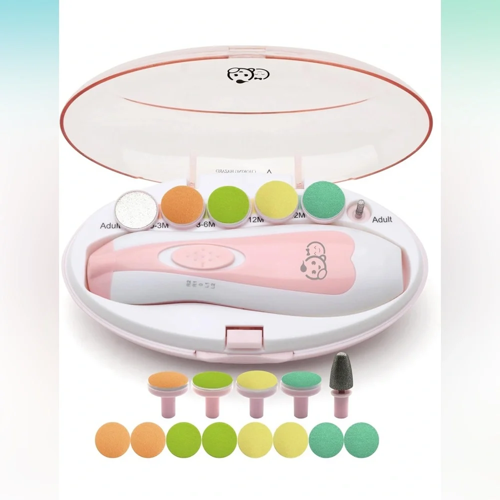 Baby Nail Trimmer 21 in 1, Usage Labeled Case & 13‎ Extra Replacement Tools,Pink